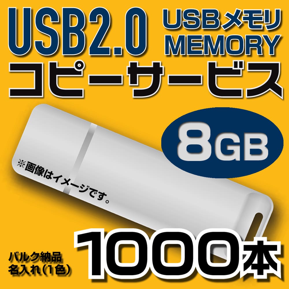 USB8GB　コピーサービス　バルク納品　名入れ(一色)　1000本