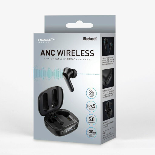 HIDISC アクティブノイズキャンセル搭載完全ワイヤレスイヤホン(ANC WIRELESS)HDBTANC39BK HIDISC アクティブノイズキャンセル搭載完全ワイヤレスイヤホン(ANC WIRELESS)HDBTANC39BK