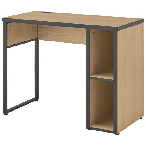 ＊受発注＊ YAMAZEN Noppia シェルフデスク 幅900×奥行450×高さ720mm ウッドナチュラル NOPE-9045(WN/BK) 1台