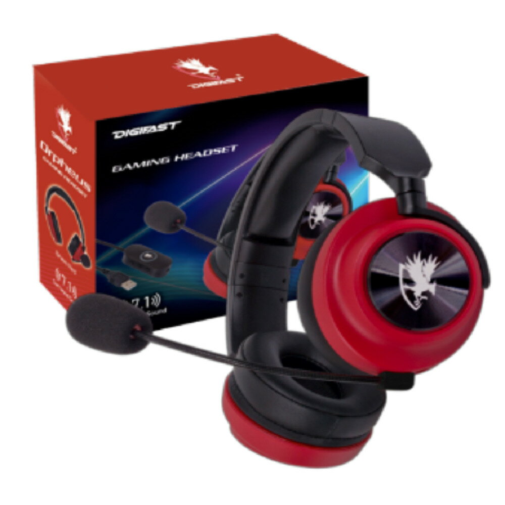 Digifast Orpheus Series Gaming Headset Hardware-7.1 Sound-Red OP7-R