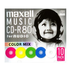 [アウトレット] maxell 音楽用CD-R700MB×10枚 CDRA80MIX.S1P10S [返品交換不可]