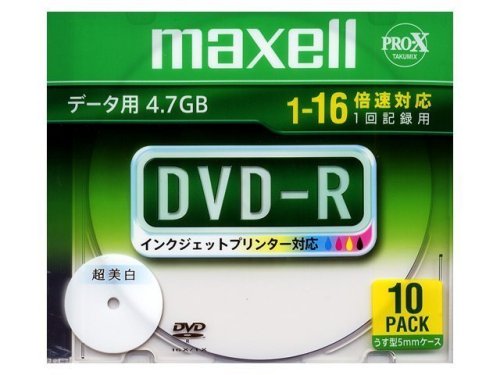 maxell DVD-R メディア データ用 4.7GB 1-16倍速対応 10枚 5mmslimケース入り 超美白ワイドプリンタブル インクジェットプリンター対応 DR47WPD.S1P10S A maxell DVD-R メディア データ用 4.7GB 1-16倍速対応 10枚 5mmslimケース入り 超美白ワイドプリンタブル インクジェットプリンター対応 DR47WPD.S1P10S A