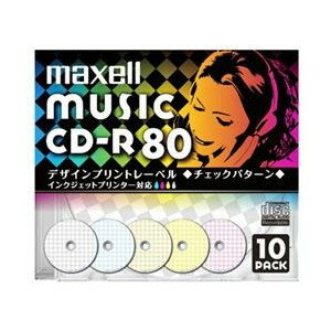 マクセル maxell 音楽用 CD-R インクジェットプリンター対応「デザインプリントレーベル」 (80分) (10枚パック) CDRA80PMIX.S1P10S
