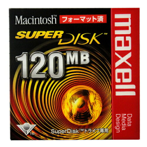 こちらはアウトレット商品となっております。経年劣化のため、一部パッケージに破れがあったり、ケースが割れている場合がございますが、商品には問題ございませんので安心してお使いいただけます。ご購入の際は、予めご了承ください。 3.5インチスーパーディスク(LS-120 SuperDisk)です。 使用するためには、スーパーディスク対応のドライブ(スーパーディスクドライブ)が必要です。 【製品仕様】 ■型番：SD120.MAC.B1P ■JANコード：9102580317874 ■規格：SuperDisk(LS-120) ■容量：120MB ■枚数：1枚 ■ケース：プラケース ■ファイルシステム：Macintoshフォーマット ■対応OS：MAC OS ■メーカー名：maxell レトロテクノロジーの愛好家やコレクターにとって、マクセル SuperDisk 120MB ブラックは貴重なアイテムです。生産終了品のため、在庫限りでの提供となり、希少価値が高まっています。 3.5インチのスーパーディスク（LS-120 SuperDisk）は、120MBの大容量を誇り、当時としては革新的なデータ保存手段でした。Macintoshフォーマット済みで、Macユーザーにはすぐに使える利便性を提供します。（使用するためには、スーパーディスク対応のドライブ(スーパーディスクドライブ)が必要です。） プラケース入りで保管も安心です。このスーパーディスクは、過去のデータを復旧したり、レトロなシステムでの使用に最適です。