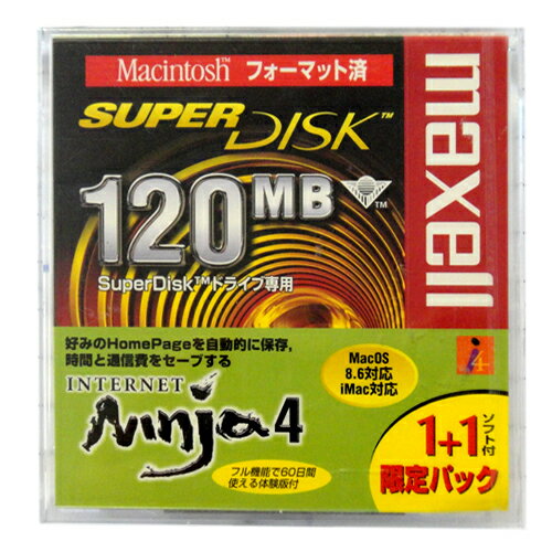 経年劣化のため、一部パッケージに破れがあったり、ケースが割れている場合がございますが、商品には問題ございませんので安心してお使いいただけます。ご購入の際は、予めご了承ください。 【製品仕様】 「SuperDisk」ドライブ専用大容量メディア普通の3.5型フロッピー約83枚分の120MBタイプ。 (Macintoshフォーマット済)