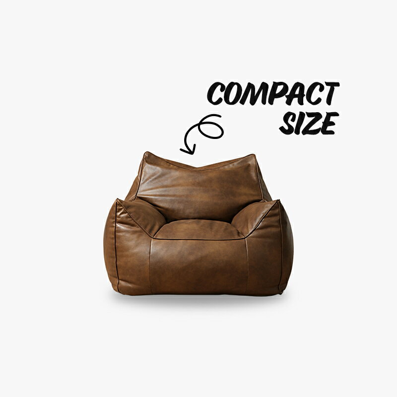 【韓国発フレジア】トム・ビーズクッションソファ コンパクトタイプ 軽い ビーズクッション 一人暮らし 1人用　レザー ヴィンテージ フロアソファ 座椅子 インテリア