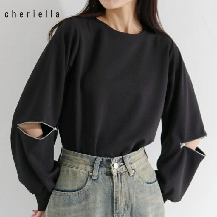 【20％OFF】【さらに最大300円OFFクーポン発行中・愛媛百貨店】 【3,900円→3,120円】【cheriella】 シェリエラ カットジョーゼット袖ファスナープルオーバー 980-21707