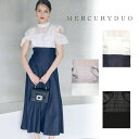 マーキュリーデュオ 服 レディース 【MERCURYDUO】 マーキュリーデュオ シアーチェックラッフルドッキングワンピース 002420300901