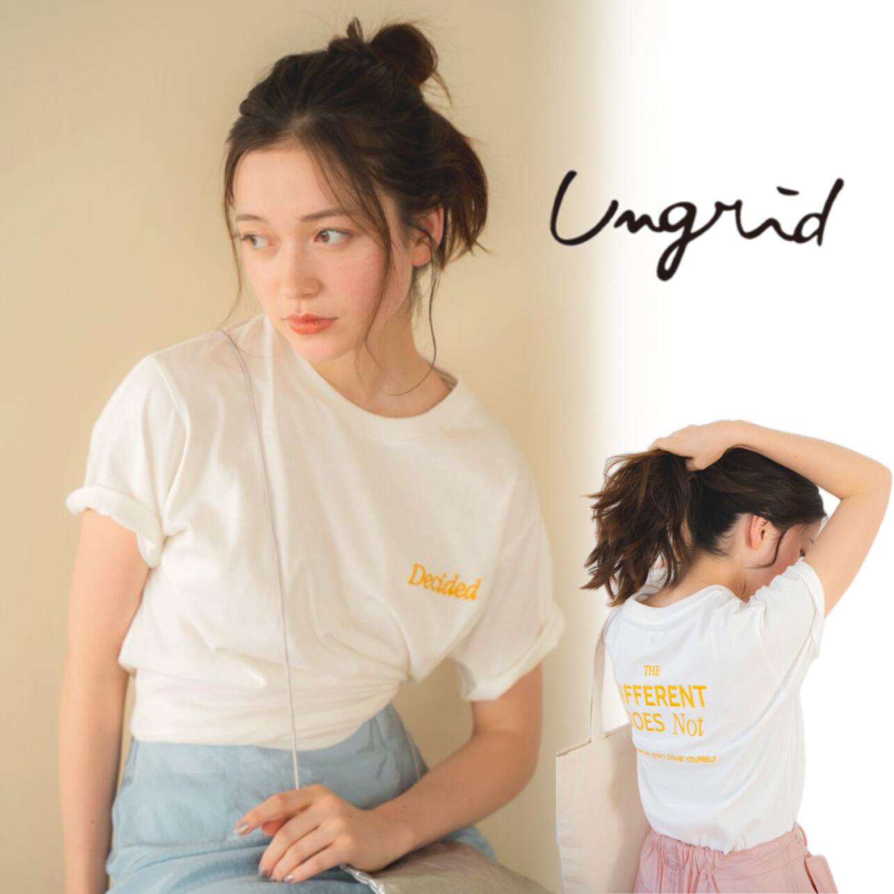 【最大500円OFFクーポン発行中・愛媛百貨店】 【Ungrid】 アングリッド カラーエンブロイダリーTee 112422723301