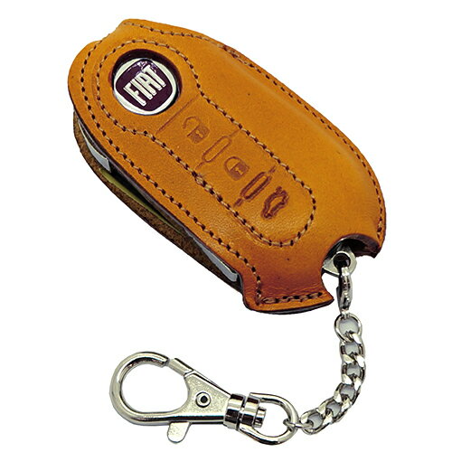 FIAT 500/ABARTH （フィアット/アバルト）レザーキーカバー(キャメル) アクセサリー キーケース