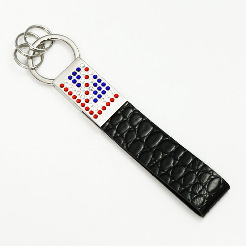 スワロフスキー・クリスタル使用 フラッグ・キーリング【イギリス（ユニオンジャック）】 アクセサリー キーホルダー