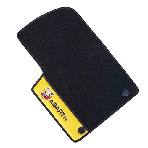 ABARTH500/595/695 フロアマット (ブラック×イエロー) パーツ インテリア アバルト