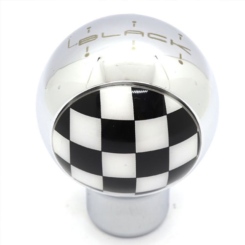 チェッカー シフトノブ　(白黒チェッカー×クローム) インテリア 内装