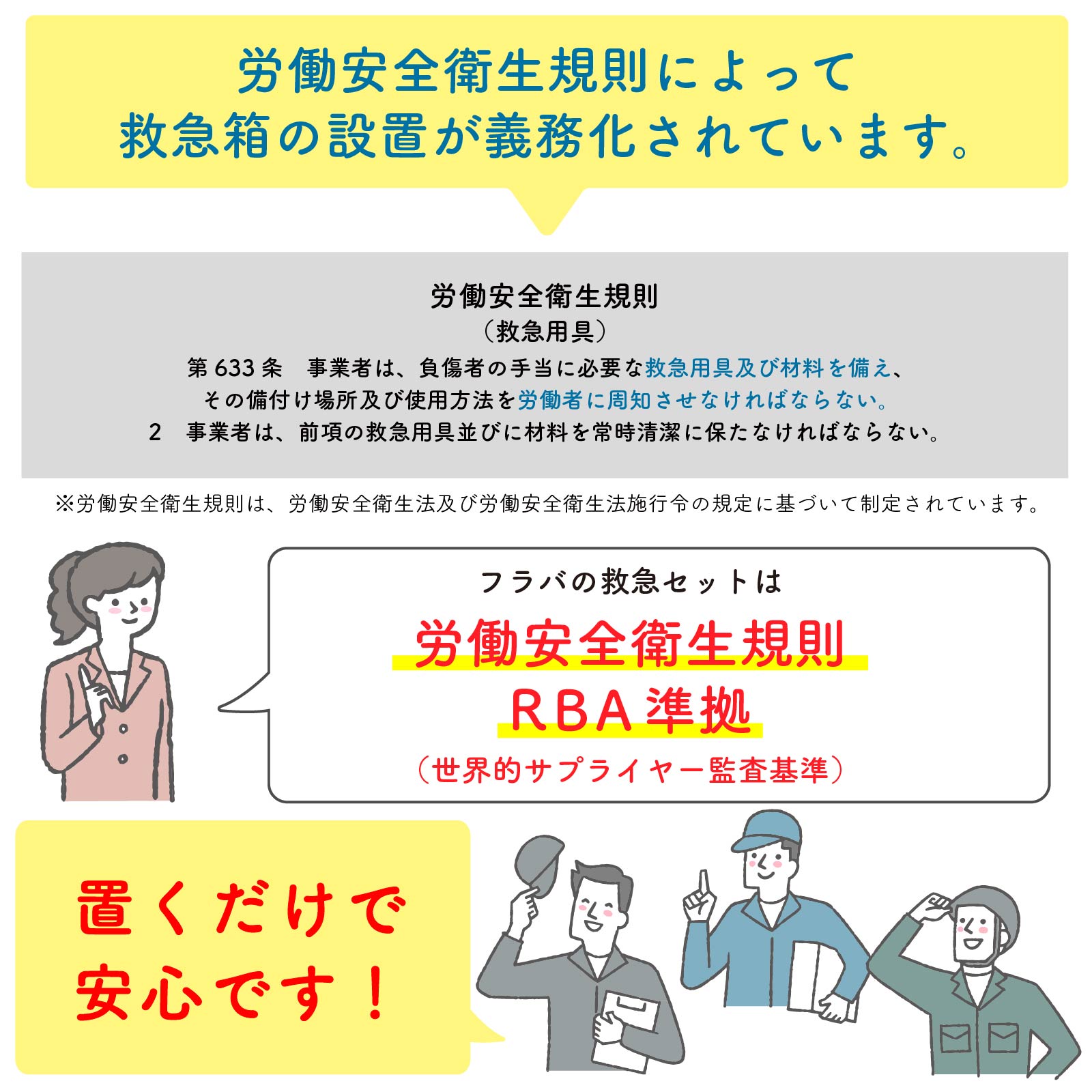 労働安全衛生規則対応 救急ボックス S10人用 M20人用 L30人用 フラバ 救急箱 2