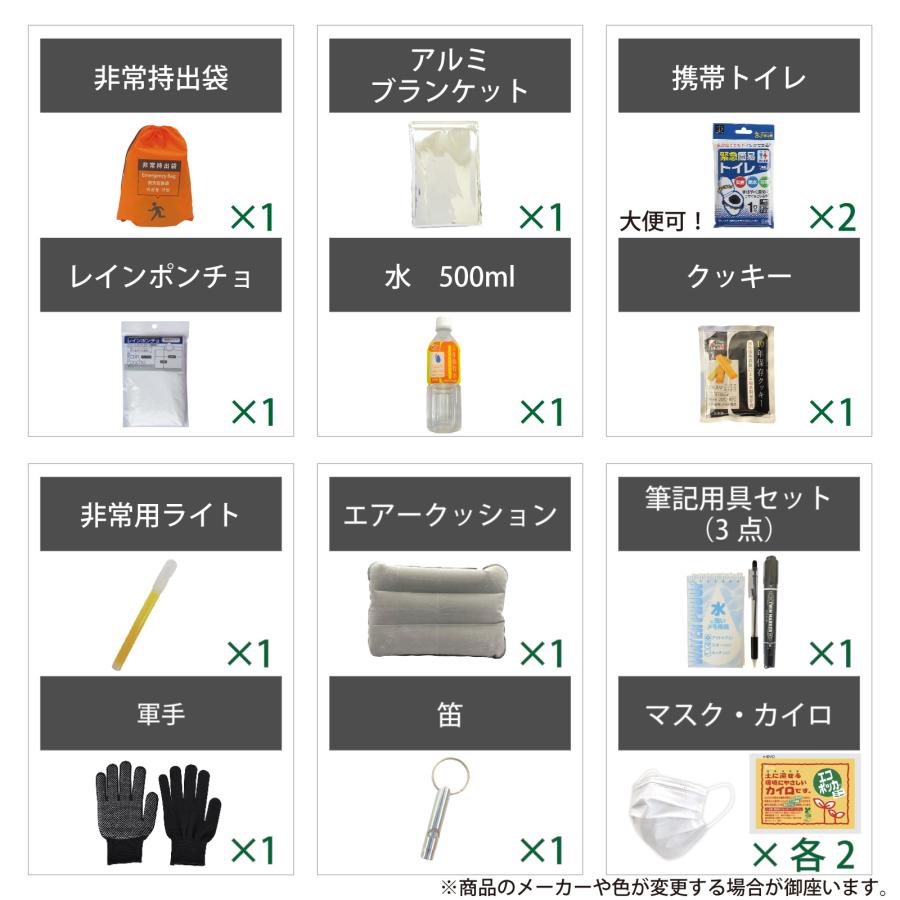 [9/19〜9/24 マラソンP5倍] 親子用 防災セット【無料定期便対象】【A4Box付】 2人用（大人用1セット + 子供用1セット）家族防災セット　小学生 家族 避難リュック 避難グッズ 2人用 非常用トイレ アルミブランケット 保存食 非常用 防災 備え 地震 火災 防災リュック flava-bosai-10000075 オンリーワン防災グッズ専門フラバ サンプル画像3