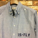 【Flava15周年記念別注】SWEEP!! CHAMBREY×ステンシルカスタム BD-SHIRT （BLUE/ブルー）〜スィープ　スウィープ シャンブレー×ステンシルカスタム　ボタンダウンシャツ　〜