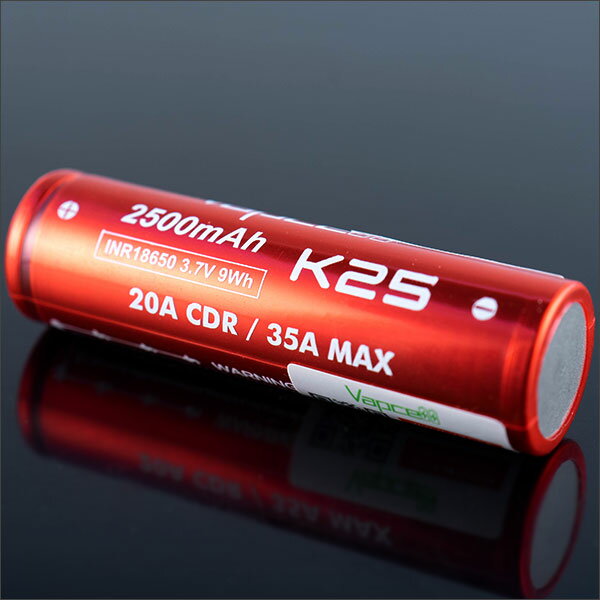 VAPCELL INR 18650バッテリー 2500mah 25A K25 電子タバコ vape バッテリー バップセル 18650 バッテリー リチウムイオン 電池 バッテリー 2