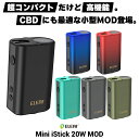 &#128310;ピコでおなじみ、Eleaf(イーリーフ)の大人気電子タバコ(VAPE)「iStickシリーズ」に新作が登場！ その名も【Mini iStick 20W MOD】(ミニ アイスティック 20W モッド) &#128311;直径16.5mm以下のアトマイザーに対応した、超コンパクトなテクニカルMOD！ &#128310;ミニサイズなボディの中に、1050mAhの大容量バッテリーを搭載！ 小さくて電池持ちも良い、お持ち運びに最適な一台 サイズ 52×32.5×21(mm) 内蔵バッテリー 1050mAh モード VV(0.1刻み) 出力 2.6V-5.0V(=最大20W) 充電 USB Type-C 接続 510スレッド 操作方法 ●電源ボタン5回クリック→電源ON/OFF ●＋－ボタン→出力変更 内容品 ●Eleaf Mini iStick 20W MOD：1点 ●Type-C USBケーブル：1点 ●ユーザーマニュアル：1点 ご注意点 ●アトマイザーは別売りです。 当店人気No.1！ 60mlで980円の国産リキッド