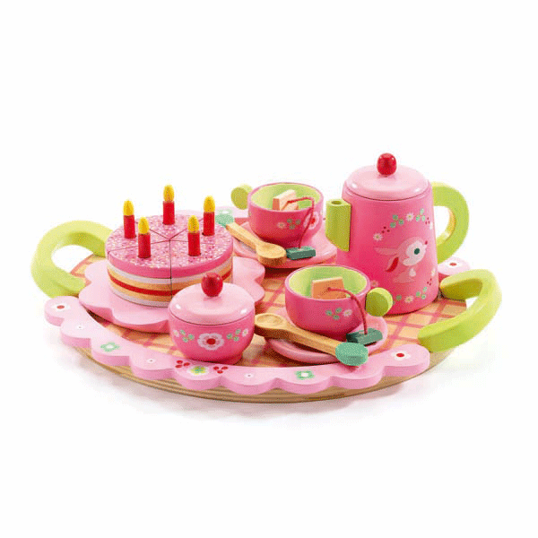 正規品 DJECO(ジェコ) [リリローズ ティーパーティー] おままごと 木製 おもちゃ キッチンセット ティーセット