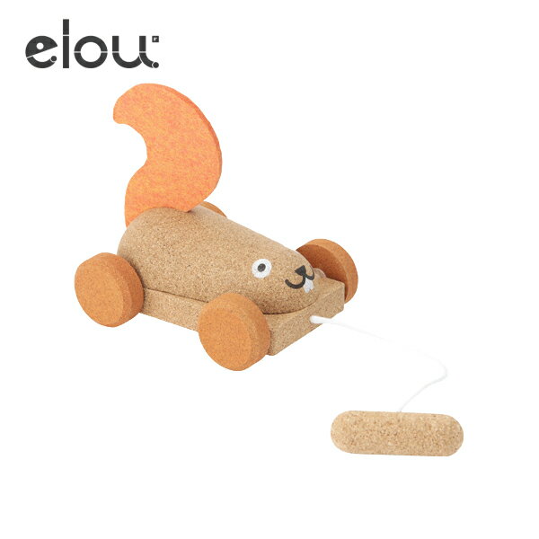 正規品 elou（エロウ） [プル・スクワーレル] 木製玩具 木のおもちゃ プルトイ 知育玩具 1歳