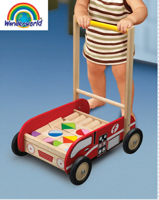 手押し車 wonderworld ワンダーワールド ファイアーエンジン・ウォーカー 木のおもちゃ 木製玩具 おもちゃ 手押し車 つみき