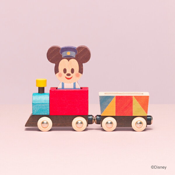 Disney KIDEA（キディア） TRAIN&RAIL [ミッキーマウス] 積み木 つみき 木のおもちゃ 木製玩具 出産祝い 1歳 誕生日プレゼント