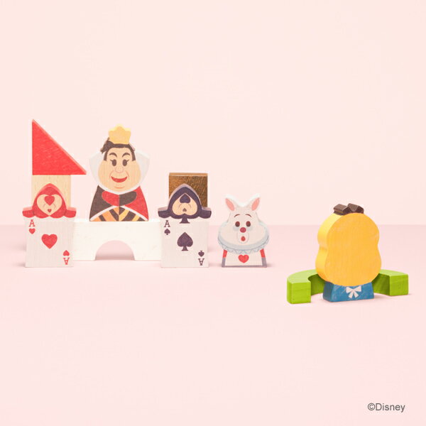 Disney KIDEA（キディア） KIDEA＆BLOCK [不思議の国のアリス] 積み木 つみき 木のおもちゃ 木製玩具 出産祝い 1歳 誕生日プレゼント