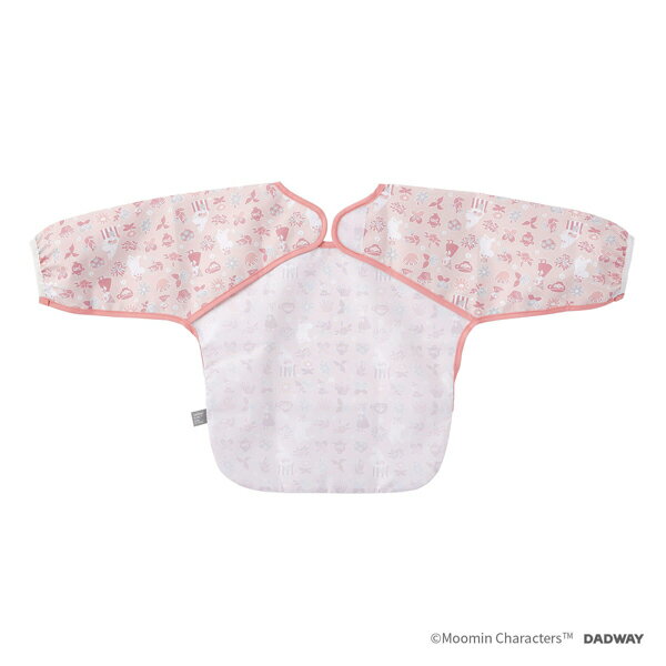 正規品 MOOMIN BABY（ムーミンベビー） [お食事長袖ビブ フラワーブロック ピンク] お食事エプロン スタイ ビブ