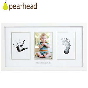 正規品 pearhead(ペアヘッド) [ベビープリント・フォトフレーム ホワイト] 手形 足形 フォトフレーム ベビー 写真立て ベビー