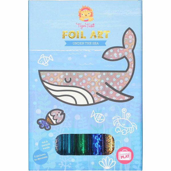 タイガートライブ ホイルアート 海の仲間たち ホイールアート 知育玩具 5歳 誕生日プレゼント 男の子 女の子 工作 ぬりえ 子供 お絵描き クジラ Tiger Tribe 6-0234 2