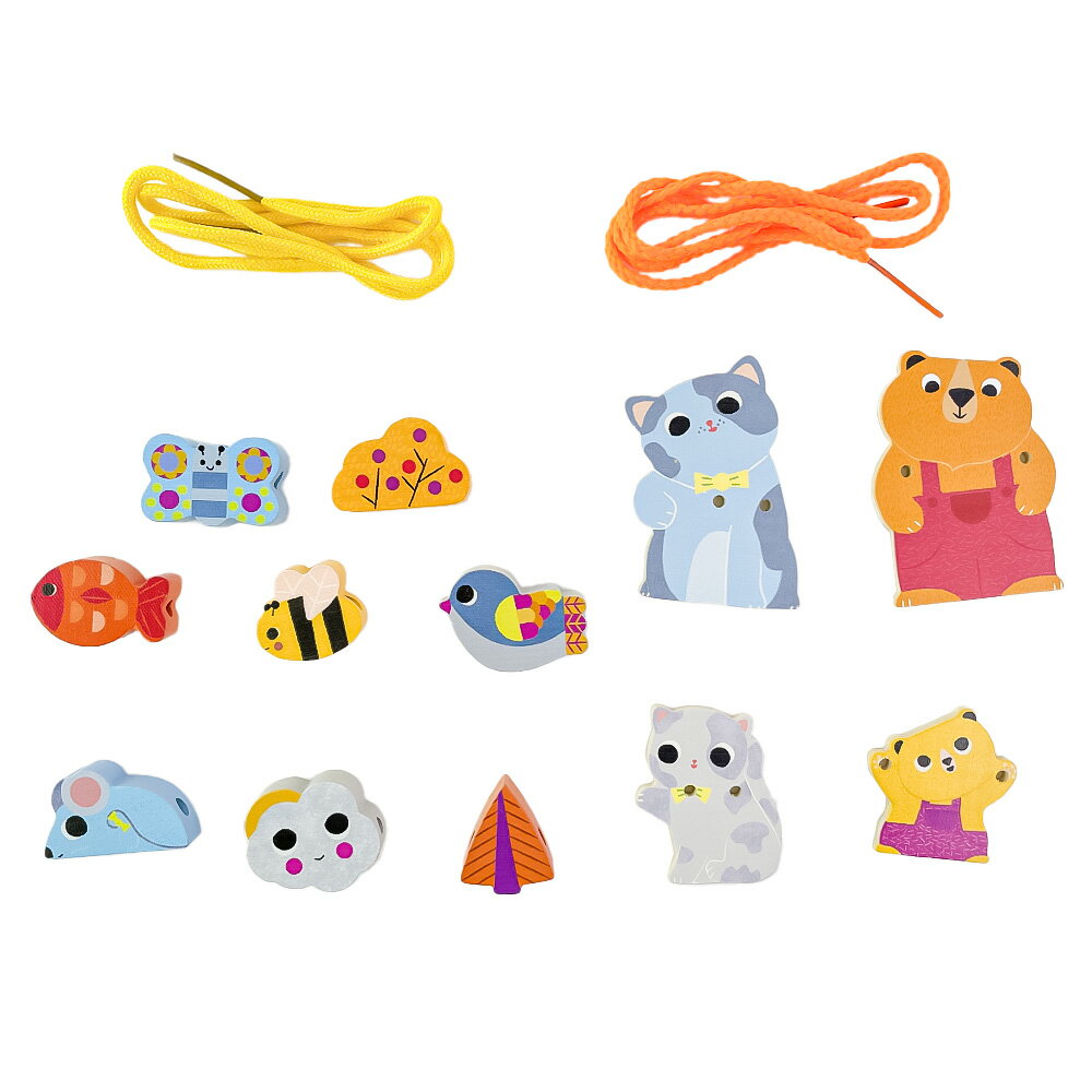 ジェコ ビーズ フィラマム ひもとおし ひも通し 知育玩具 2歳 誕生日プレゼント 男の子 女の子 木製 ビーズ モンテッソーリ 指先の知育 DJECO dj06172 2