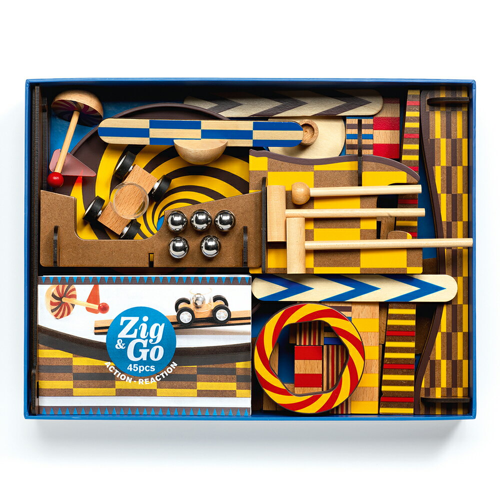 ジェコ ジグアンドゴー 45ピース 仕掛けドミノ ドミノ パズル 幼児 木のおもちゃ 木製玩具 知育玩具 7歳 5歳 積み木 つみき 誕生日プレゼント 男の子 女の子 ハーフバースデー 出産祝い ピタゴラスイッチ ジグ&ゴー ボール転がし クーゲルバーン DJECO 無料 名入れ dj05643 3