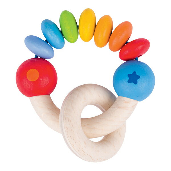 木のおもちゃ レインボーラトル セブンビーズ ハイメス 木製玩具 ラトル 赤ちゃん 歯固め 出産祝い 男の子 女の子 ドイツ HEIMESS 2