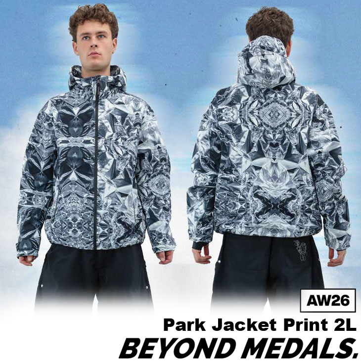 26-27 BEYOND MEDALS ビヨンドメダルズ スノボ ウェアー PARK JACKET 2L PRINT パ...