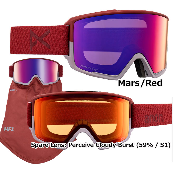 23-24 anon アノン ゴーグル M3 Goggles Low Bridge Fit MFI フェイスマスク スペアレンズ付き ship1 3