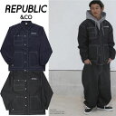 23-24 REPUBLICCO pubN SNOW EGA[ Xm[{[h HUNTAING DENIM COAT JACKET WPbg ship1