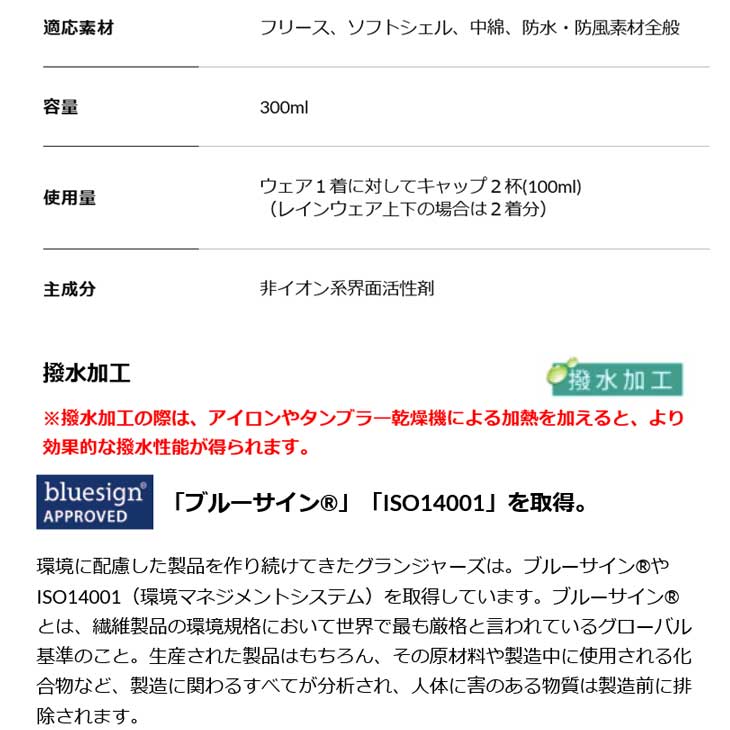 Grangers グランジャーズ 2イン1 ウォッシュ&リペル 300ml ウェア専用クリーナー＆...