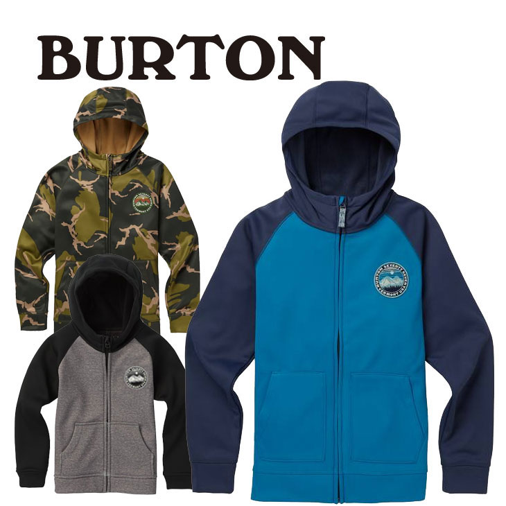 18-19 BURTON バートン キッズ フリース 撥水 パーカー 子供用 【Boys Crown Bonded Full-Zip Hoodie 】【返品種別OUTLET】