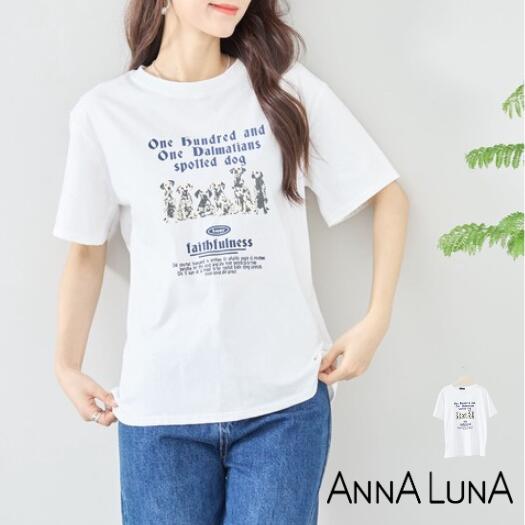 楽天えふり堂【2024SS新商品】アニマル柄プリントTシャツ ANNALUNA select アンナルナ トップス カットソー プルオーバー Tシャツ 通勤 オフィス M L Tシャツ レディース レディス ミセス 体型カバー アニマル ロゴ ロゴT