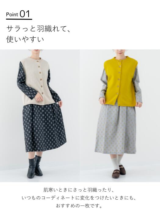【2025AW新商品】ウールカシミヤクルーネックベスト nofl ノフル レディース レデ...
