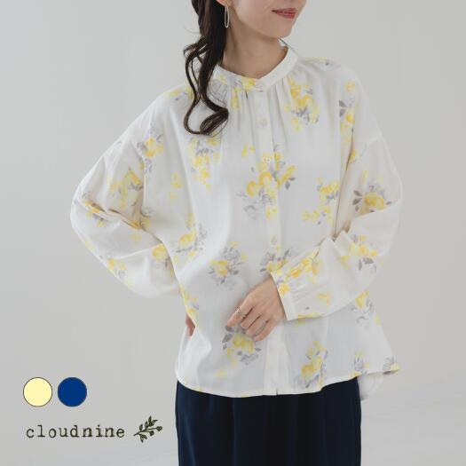 Rakuten - ＼春物特別SALE！¥3,000／【2026SS新商品】水彩調フラワープリントブラウス cloudnine クラウドナイン トップス シャツ ブラウス 柄 花柄 フラワー 水彩 綿 コットン レディース ミセス 服 おしゃれ ナチュラル カジュアル 上品 M L フリー 春
