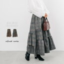 《FINALSALE!¥8,690→¥4,000》【再入荷◆2024AW新商品】グレンチェックティアードスカート refinedworks リファインド リファインドワークス チェック柄 スカート ロングスカート グレンチェック 秋 冬 ティアード チェックスカート
