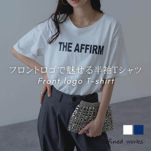 Rakuten - 【2026SS新商品】ロゴ半袖Tシャツ refinedworks リファインドワークス シャツ カットソー Tシャツ ロゴ ロンT 春 梅春 トップス レディース ミセスファッション カットソー ロゴT 半袖T 半袖