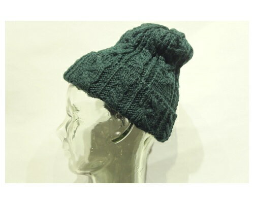 【HIGHLAND2000】 CABLE KINIT BOB CAP -DARK GREEN- ハイランド2000　ケーブルニット　ボブキャップ　ダークグリーン