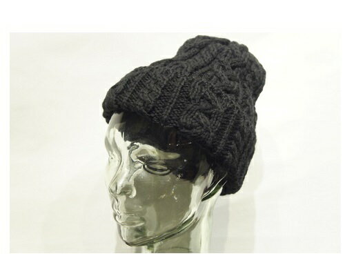 【HIGHLAND2000】 CABLE KINIT BOB CAP -BLACK- ハイランド2000　ケーブルニット　ボブキャップ　ブラック