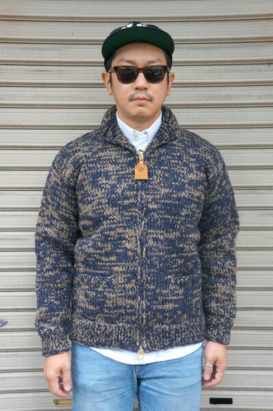 【CANADIAN SWEATER COMPANY】 【FLEAKER CUSTOM】 COWICHAN SWEATER -NAVY HEATHER-　カナディアンセーター　カンパニー　別注　カウチン　セーター　ネイビー　ヘザー