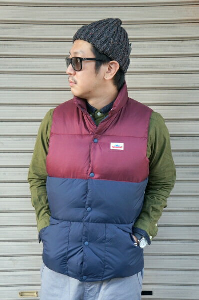 【PENFIELD USA COLLECTION】 OUTBACK VEST 2TONE DOWN VEST -BURGUNDY- PFM121508215 ペンフィールドUSAコレクション アウトバック ダウンベスト 2トーン バーガンディ