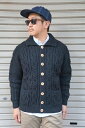 INVERALLAN カーディガン メンズ 【INVERALLAN】 3A BUTTON DOWN CARDIGAN -BLACK-　インバーアラン　ボタンダウンカーディガン　ブラック