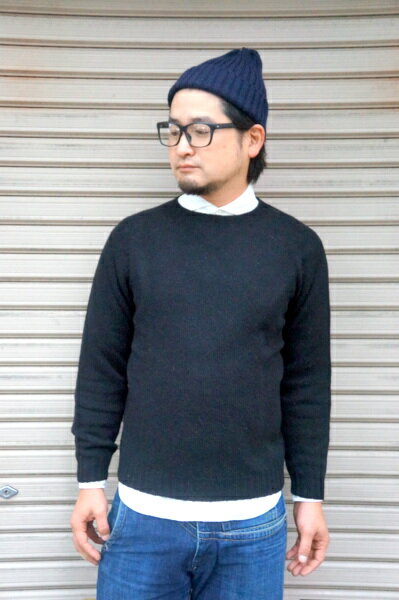 ハーレーオブスコットランド セーター メンズ 【HARLEY OF COTLAND】 CREW NECK SWEATER -BLACK- 2474 　ハーレー　オブ　スコットランド　クルーネック　セーター　ブラック