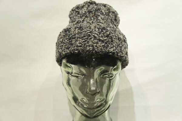 【HIGHLAND2000】 CABLE KINIT BOB CAP -GREY BLACK- ハイランド2000　ケーブルニット　ボブキャップ　グレー　グラック